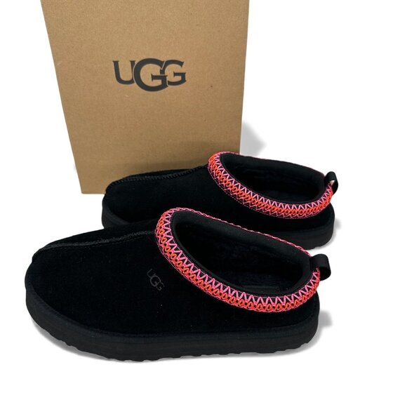 UGG Tazz Slip-On Shearling Clog Black Pink Youth 6 Fits Women’s 7.5–8 EU 38 - Picture 6 of 13